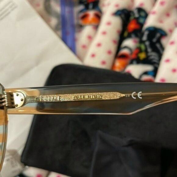 Celine 52mm Designer Sunglasses orange green - Picture 5 of 7